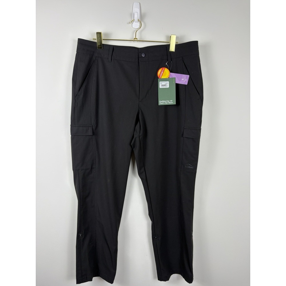 L.L. Bean Women's Mountainside Collection Pants Size 18P Black Roll  Hem NWT